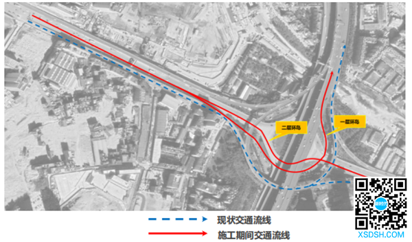 菊华立交上匝道封闭?绕行方案示意图